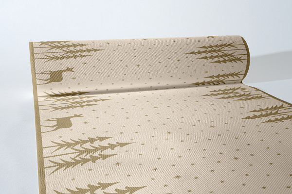 Tischläufer Liane in Pebble-Stone aus Linclass® Airlaid 40 cm x 24 m, 1 Stück