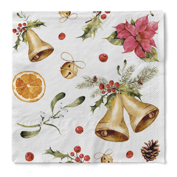 Weihnachtsserviette Marianne aus Tissue 3-lagig, 40 x 40 cm, 1/4 Falz, 100 Stück