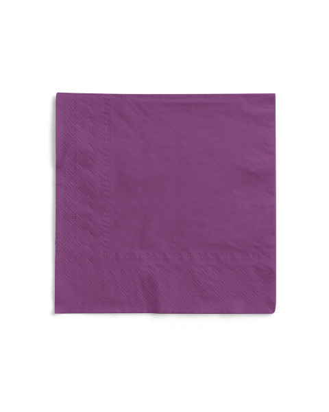 Serviette Aubergine aus Tissue 33 x 33 cm, 3-lagig, 20 Stück