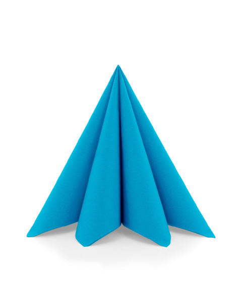 Serviette in Aquablau aus Linclass® Airlaid 40 x 40 cm, 50 Stück