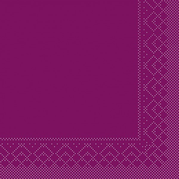 Serviette Aubergine aus Tissue 33 x 33 cm, 20 Stück