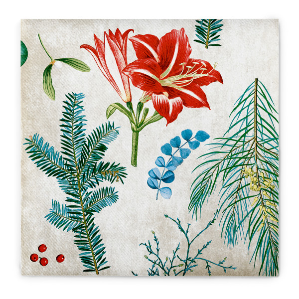 Weihnachtsserviette Amaryllis aus Linclass® Airlaid 40 x 40 cm, 50 Stück