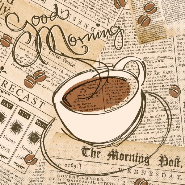 Serviette Good Morning in Braun-Creme aus Tissue 33 x 33 cm, 100 Stück
