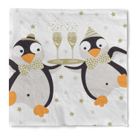 Serviette "Pinguin" aus Tissue 3-lagig, 33 x 33 cm, 20 Stück Serviette "Pinguin" aus Tissue 3-lagig, 33 x 33 cm, 20 Stück