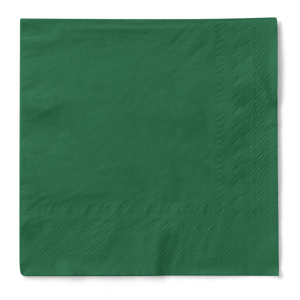 Cocktail-Servietten Dunkelgrün aus Tissue 24 x 24 cm, 150 Stück
