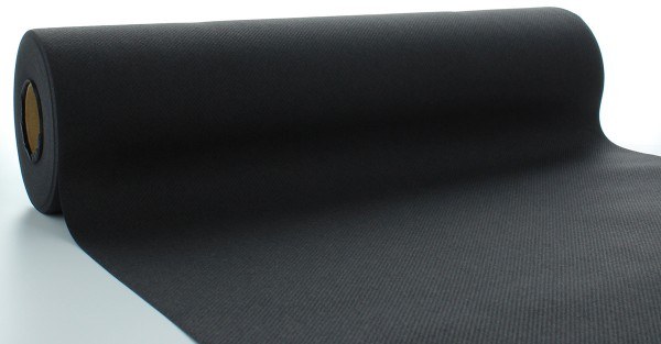 Tischläufer Schwarz aus Linclass® Airlaid 40 cm x 24 m, 1 Stück