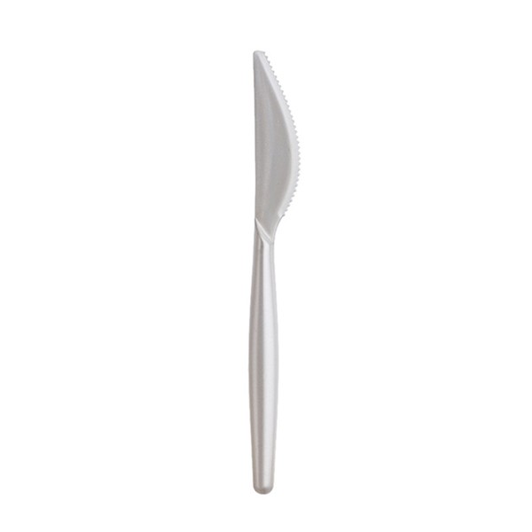 Einweg-Messer aus Plastik (PS), Perlmutt-Weiss, 185mm, 20 Stück