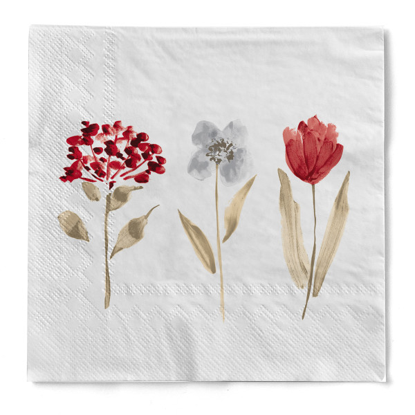 Serviette Selma (Herbst) aus Tissue 3-lagig, 33 x 33 cm, 1/4 Falz, 100 Stück