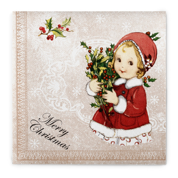 Weihnachtsserviette Wiebke aus Linclass® Airlaid, 40 x 40 cm, 1/4 Falz, 50 Stück