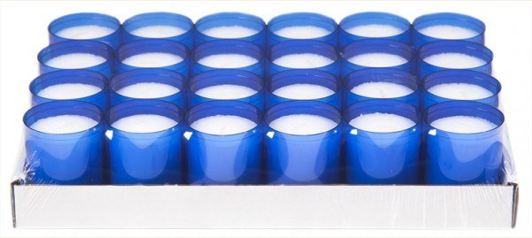 4x Sovie® Refill Kerzen in Blau 24 Stück im Tray - Brenndauer ca. 24 Stunden