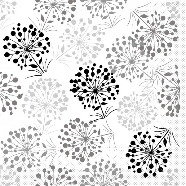 Serviette Erna in Grau aus Tissue 33 x 33 cm, 20 Stück
