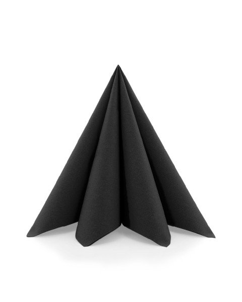 Serviette Schwarz aus Linclass® Airlaid 40 x 40 cm, 12 Stück