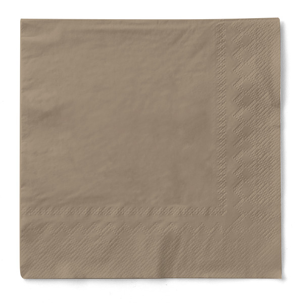 Cocktail-Servietten Beige Grey aus Tissue 24 x 24 cm, 150 Stück