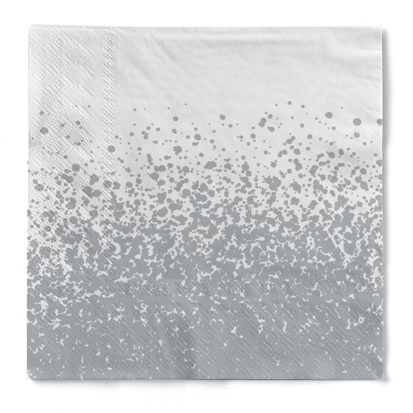 Serviette &quot;Claboussa&quot; in Silber aus Tissue 33 x 33 cm, 20 Stück