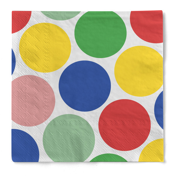 Serviette &quot;Fiesta&quot; (Kreise) aus Tissue 33 x 33 cm, 20 Stück
