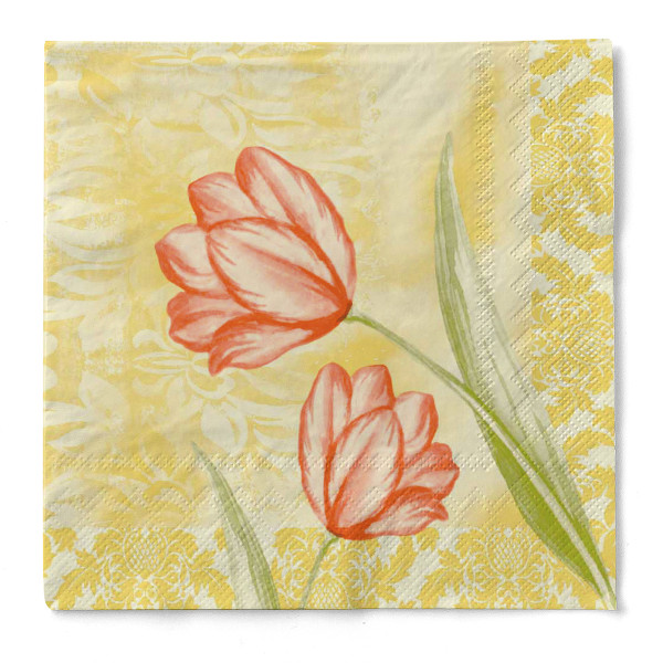 Serviette Sally aus Tissue 3-lagig, 33 x 33 cm, 1/4 Falz, 100 Stück