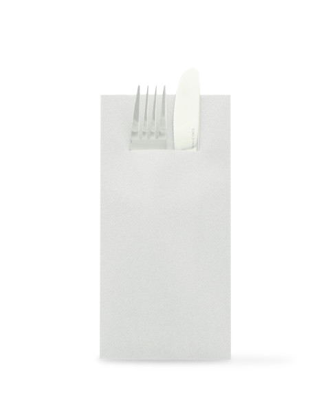 Besteckserviette Perlgrau aus Linclass® Airlaid 40 x 40 cm, 1/8 Falz, 75 Stück