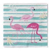 Serviette Flamingo aus Tissue 33 x 33 cm, 3-lagig, 20 Stück Serviette Flamingo aus Tissue 33 x 33 cm, 3-lagig, 20 Stück