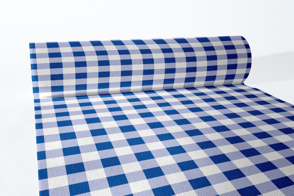 Tischläufer Karo in Blau-Weiß aus Linclass® Airlaid 40 cm x 24 m, 1 Stück
