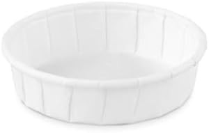 Soufflé Schälchen rund in Weiß aus Papier (FSC®), Ø 60 x h 15mm (30ml), 200 Stück