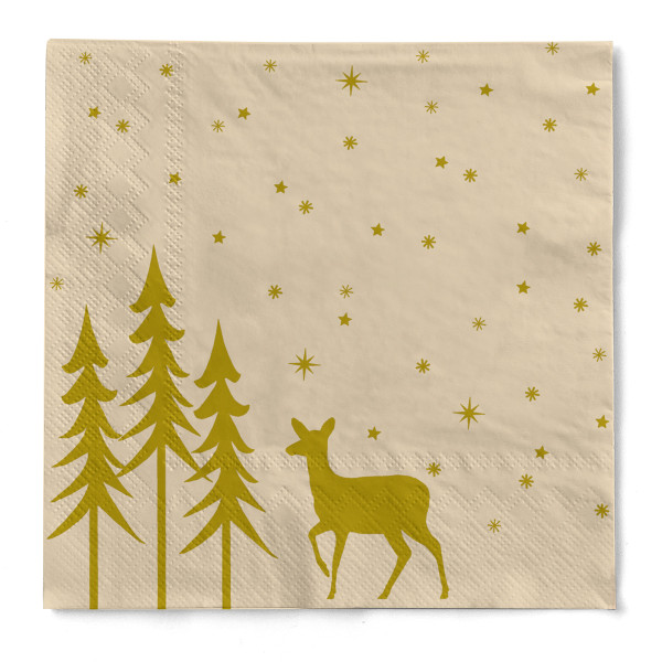 Serviette Liane in Pebble-Stone aus Tissue 3-lagig, 40 x 40 cm, 1/4 Falz, 100 Stück