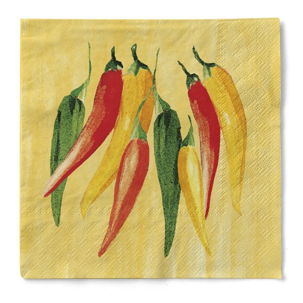 Serviette Chili aus Tissue 33 x 33 cm, 20 Stück