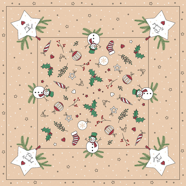 Tischdecke Snowman aus Linclass® Airlaid 80 x 80 cm, 20 Stück