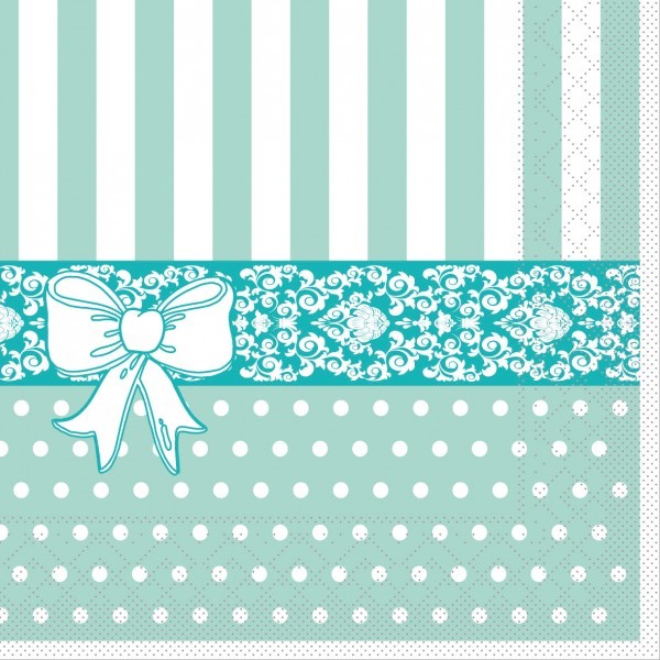 Serviette Bine in Mint aus Tissue 33 x 33 cm, 20 Stück
