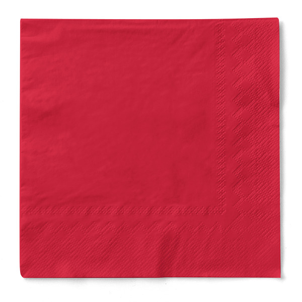 Serviette in Rot aus Tissue, 33 x 33 cm, 100 Stück - Mank