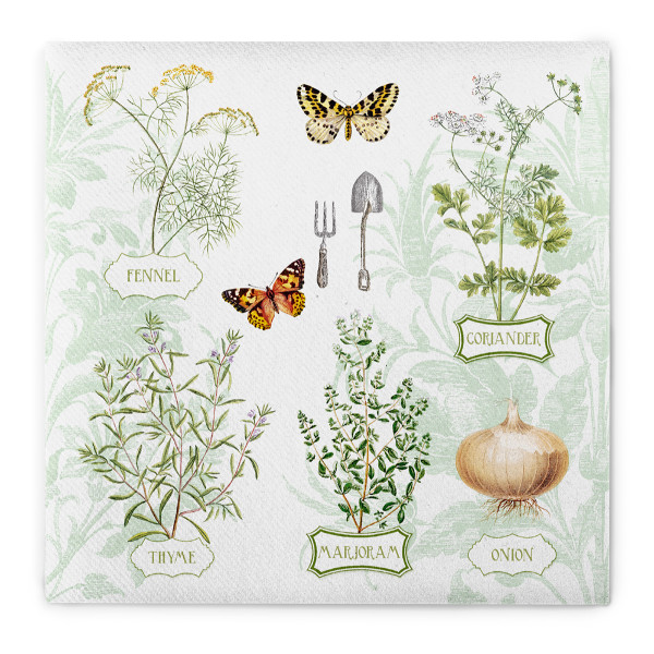 Serviette Fresh Herbs aus Linclass® Airlaid 40 x 40 cm, 12 Stück
