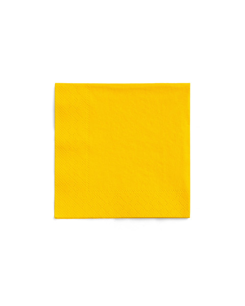 Cocktail-Servietten Gelb aus Tissue 24 x 24 cm, 3-lagig, 150 Stück