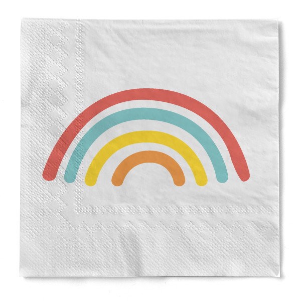 Serviette &quot;Rainbow&quot; aus Tissue 3-lagig, 25 x 25 cm, 20 Stück