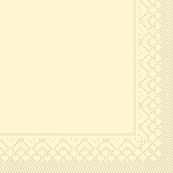 Serviette Creme aus Tissue 33 x 33 cm, 3-lagig, 20 Stück