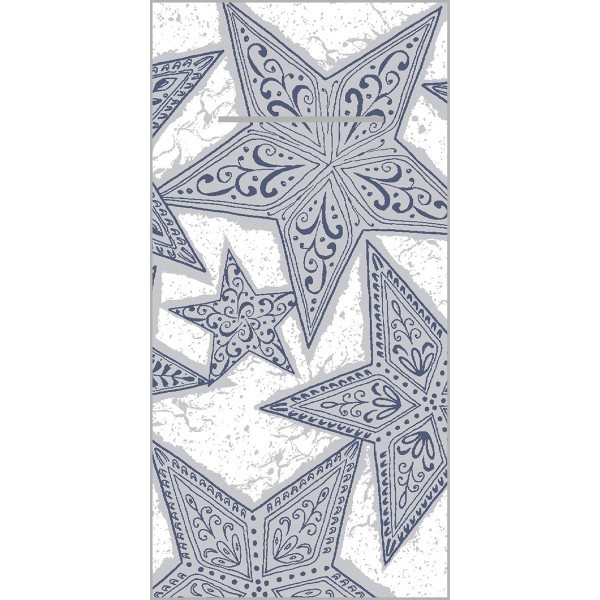 Besteckserviette Gitte in Silber-Blau aus Linclass® Airlaid 40 x 40 cm, 100 Stück