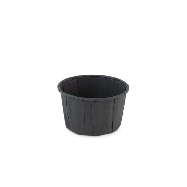 Soufflé Schälchen rund in Schwarz aus Papier (FSC®), Ø 70 x h 43mm (120ml), 100 Stück