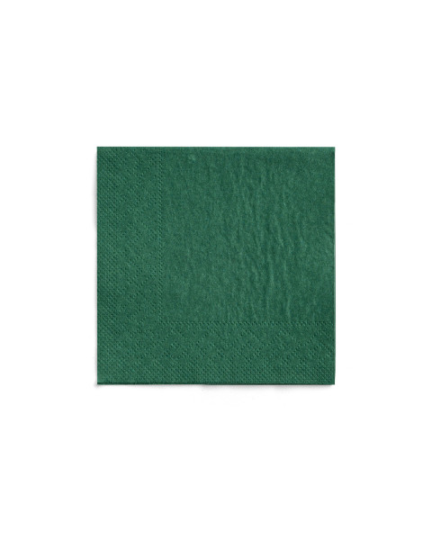 Cocktail-Servietten Dunkelgrün aus Tissue 24 x 24 cm, 3-lagig, 150 Stück