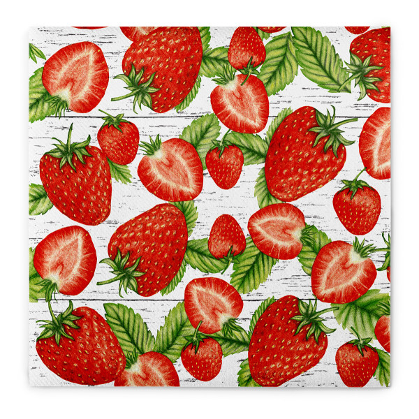 Serviette Erdbeeren aus Linclass® Airlaid 40 x 40 cm, 50 Stück