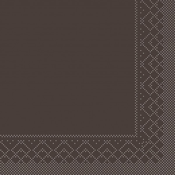 Serviette Braun aus Tissue 33 x 33 cm, 20 Stück
