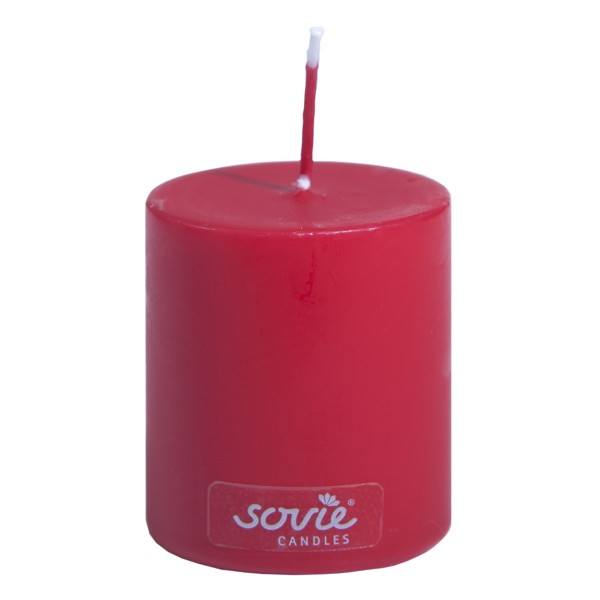 Stumpenkerze in rot Ø50mm x 60mm
