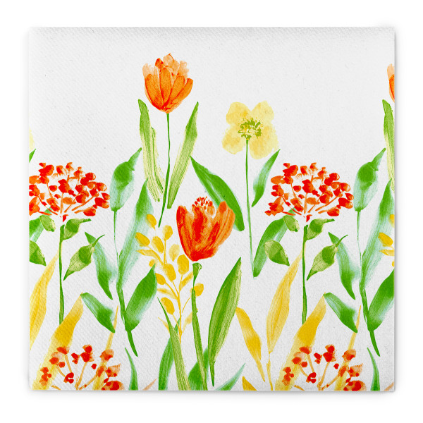 Serviette Selma (Frühling) aus Linclass® Airlaid, 40 x 40 cm, 1/4 Falz, 50 Stück
