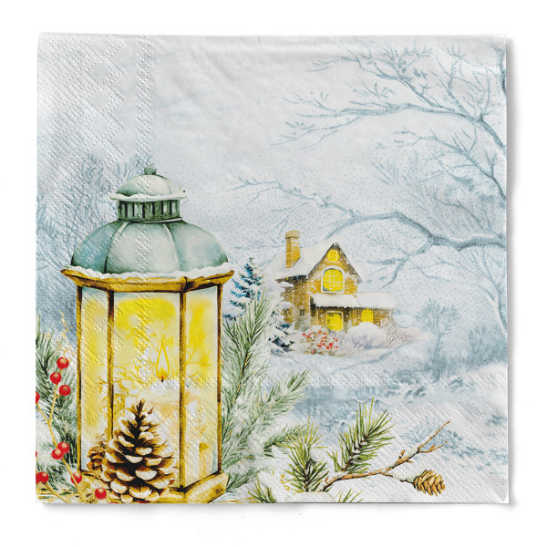 Weihnachtsserviette Ruth aus Tissue 3-lagig, 40 x 40 cm, 1/4 Falz, 100 Stück