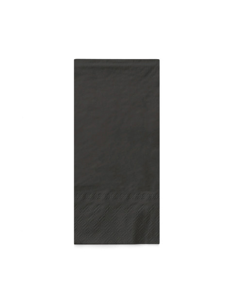 Serviette in Schwarz aus Tissue 3-lagig, 33 x 33 cm, 1/8 Falz, 100 Stück